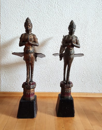 Paar antike kinnari burma - paar,