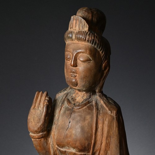Wood carving standing - a,