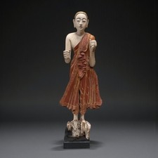 Mönch Statue Burma Teak Holz