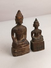 2 antike Holz-Buddhafiguren